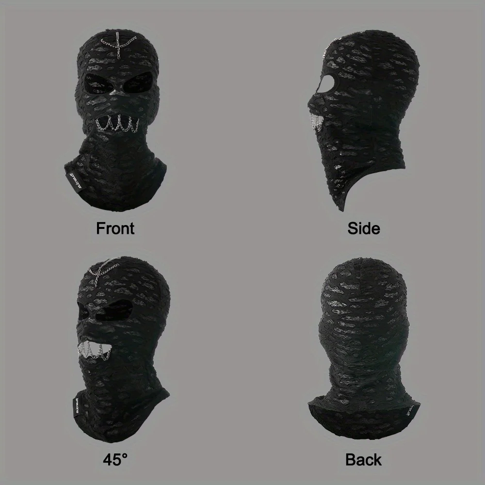 LONGLONG Distressed Balaclava Full Face Mask, Halloween Headwear Fancy Face Mask for Men/Women for Cosplay Party