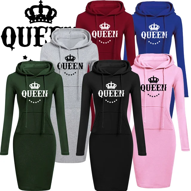 Damska wąska bluza z kapturem Sukienka Casual Spódnica do kolan Bluza z kapturem Wysokiej jakości bluza z kapturem Casualowa damska spódnica z kapturem Queen