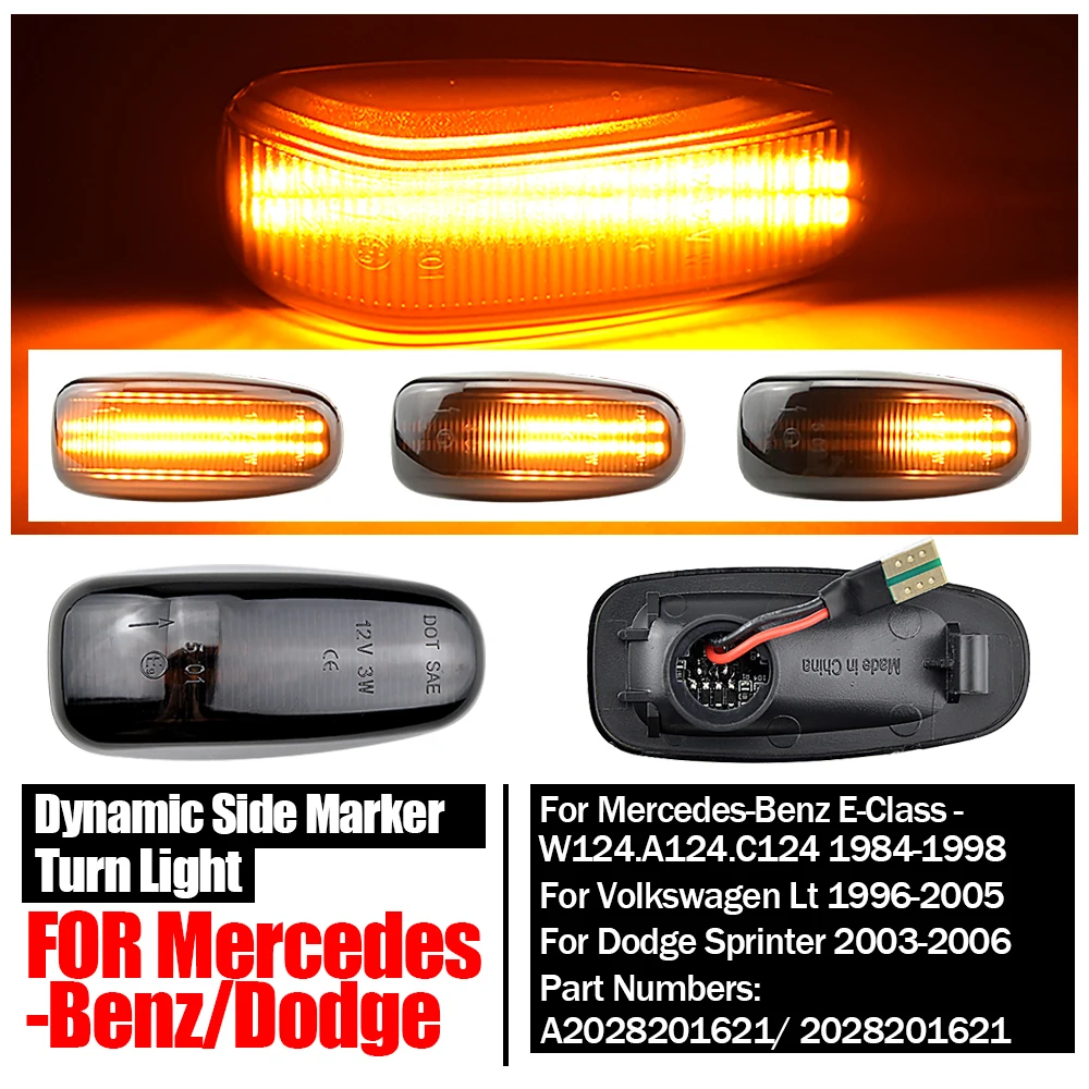 New Led Dynamic Side Marker Turn Signal Light Sequential Blinker Lamps Lights For Dodge Sprinter 2003-2006 VW LT 1996-2006