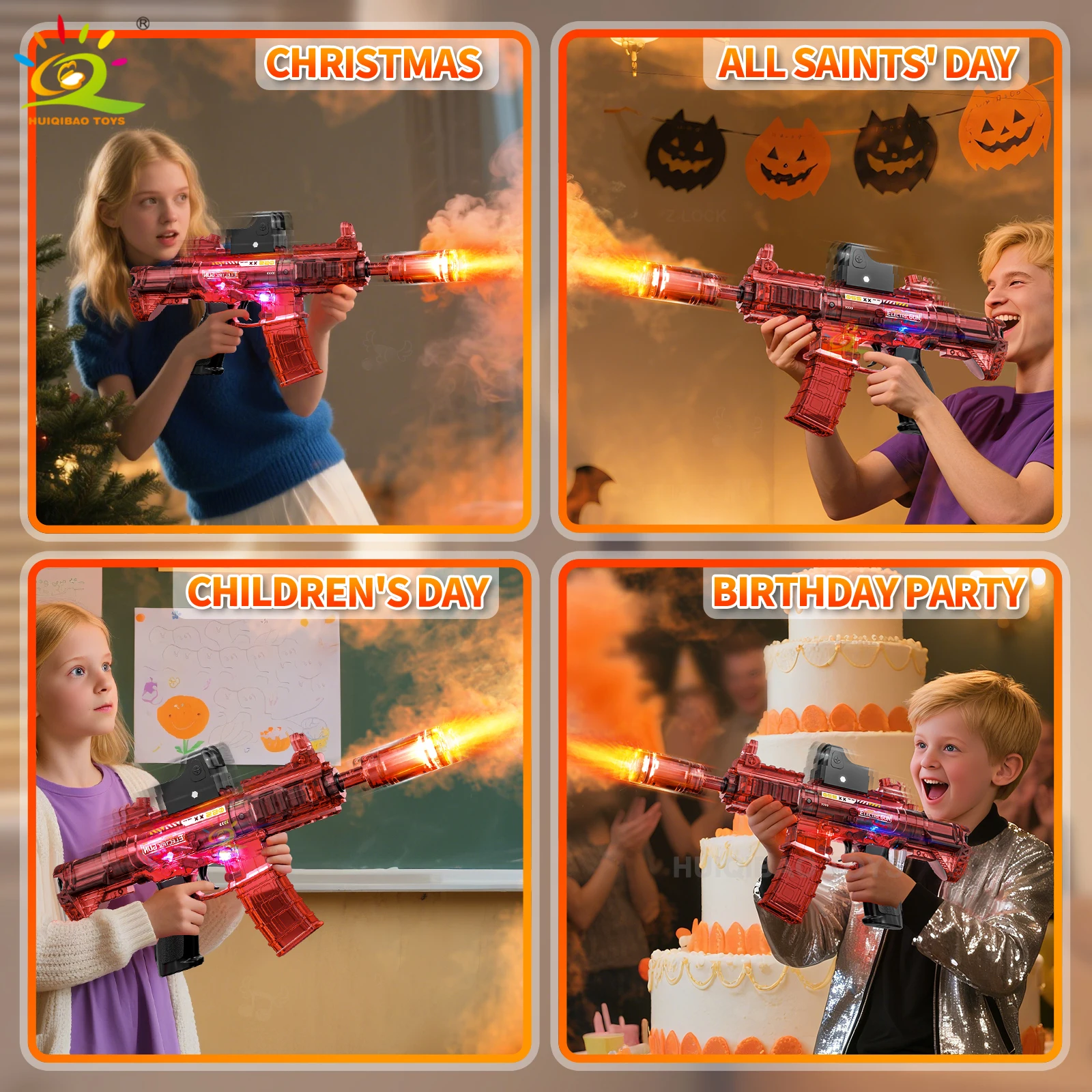 New M146 Interlocking Electric Sound & Light Toy Gun Cool Spray Edition Submachine Gun Adult & Children's Toy Birthday Gift