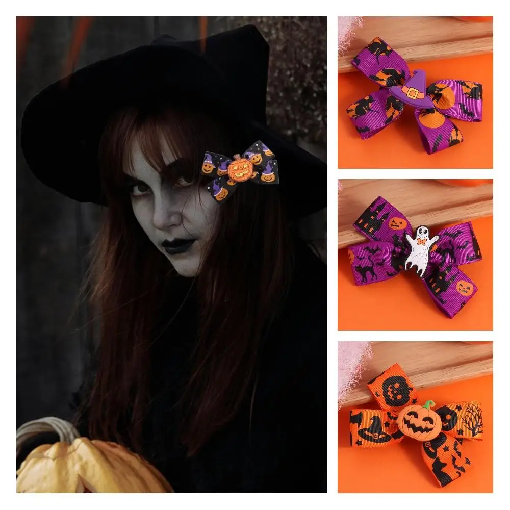 ヘアアクセサリーゴーストハロウィン弓ヘアクリップ面白いヘアピンカボチャヘアピン眼球創造性コウモリカモノハシクリップパーティー