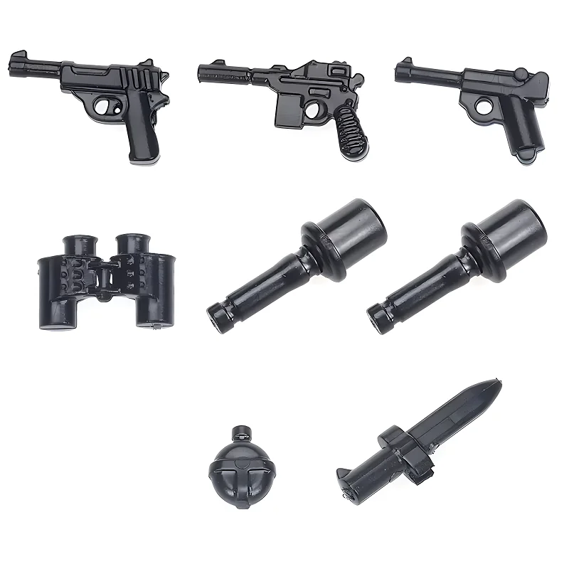 Ww2 Military Weapon Accessories Mini Action Figures Guns No Playmobil Parts Building Model Military Army Blocks Toys for Boys