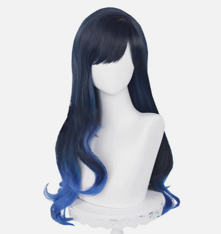 Project Sekai: Colorful Stage feat. Shiraishi An Black Mixed Blue Cosplay Wig