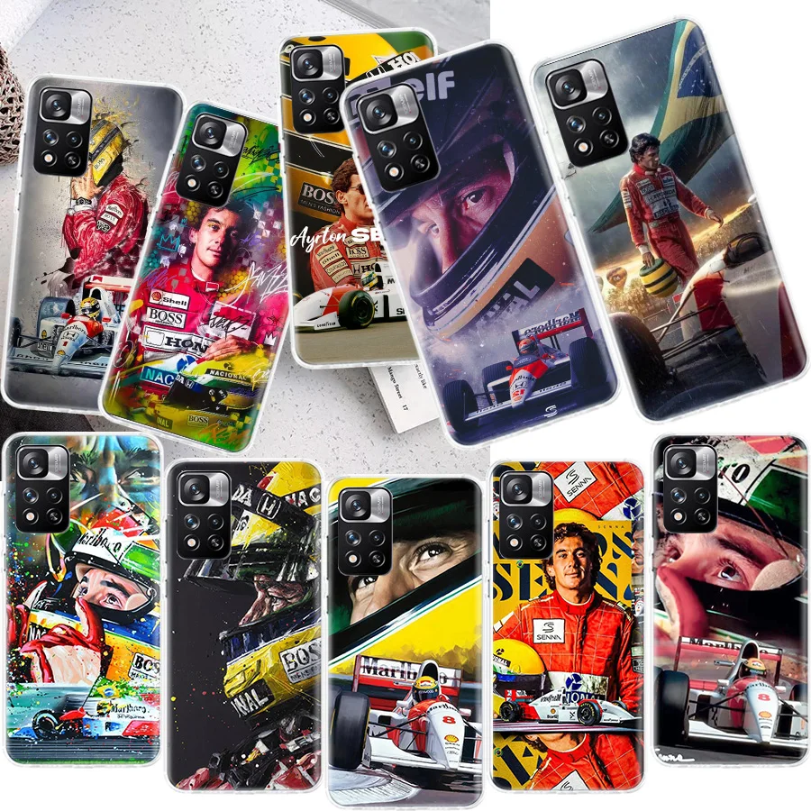 F1 Driver A-Ayrton S-Senna Phone Case For Xiaomi Redmi Note 13 14 Pro Plus 5G 12 12C 9 9T 9C 9A 8A 8 7A 7 10C 10A 10 K60 K70 Pro