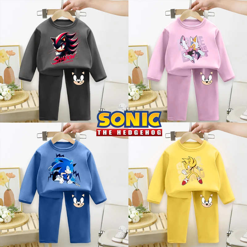 

Sonics Boy Girl Cartoon Pyjamas Sets Children Sleepwear Clothe Pajamas Set Baby Shirt Tops Winter Clothing Comfortable Home Wear