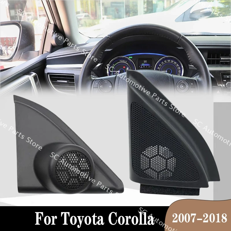 

Для Toyota Corolla 2007 2008 2009 2010 2011-2014 2015 2016 2017 2018 черная передняя левая и правая дверь треугольный твитер крышка динамика