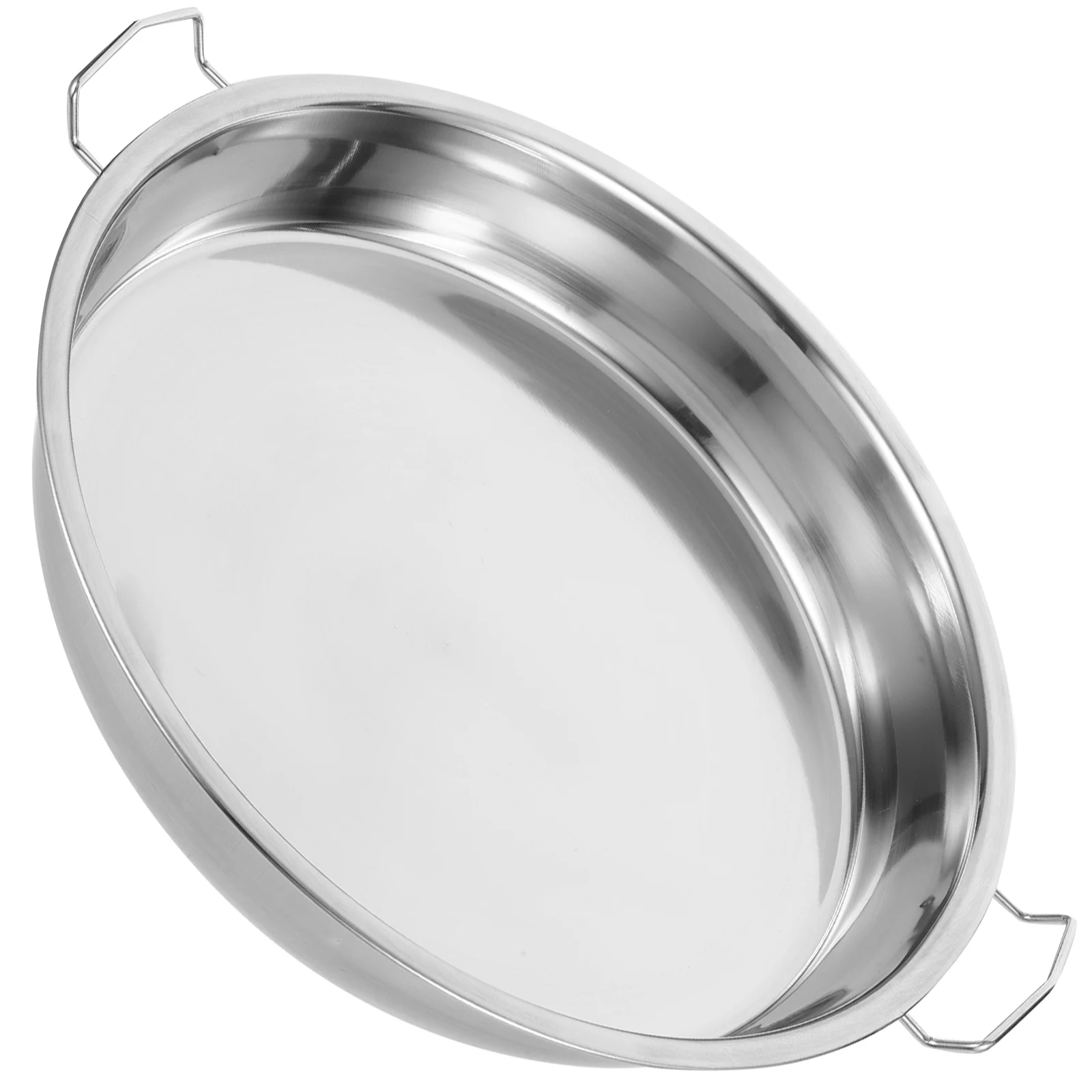 

Liangpi Steamer Cold Noodle Tray Fish Plate Handle Stainless Food Dinner Plates Home Kitchen Utensils Versatile Supplies