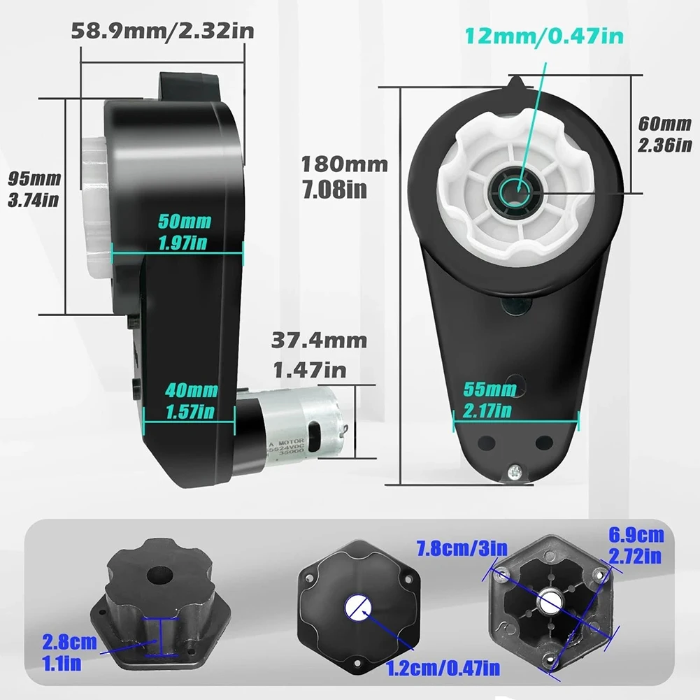 

2PCS 24V RS555 Gear Motor Kit 35000RPM with Steel Gearbox for Electric Car Performance Upgrade and Engine Replacement