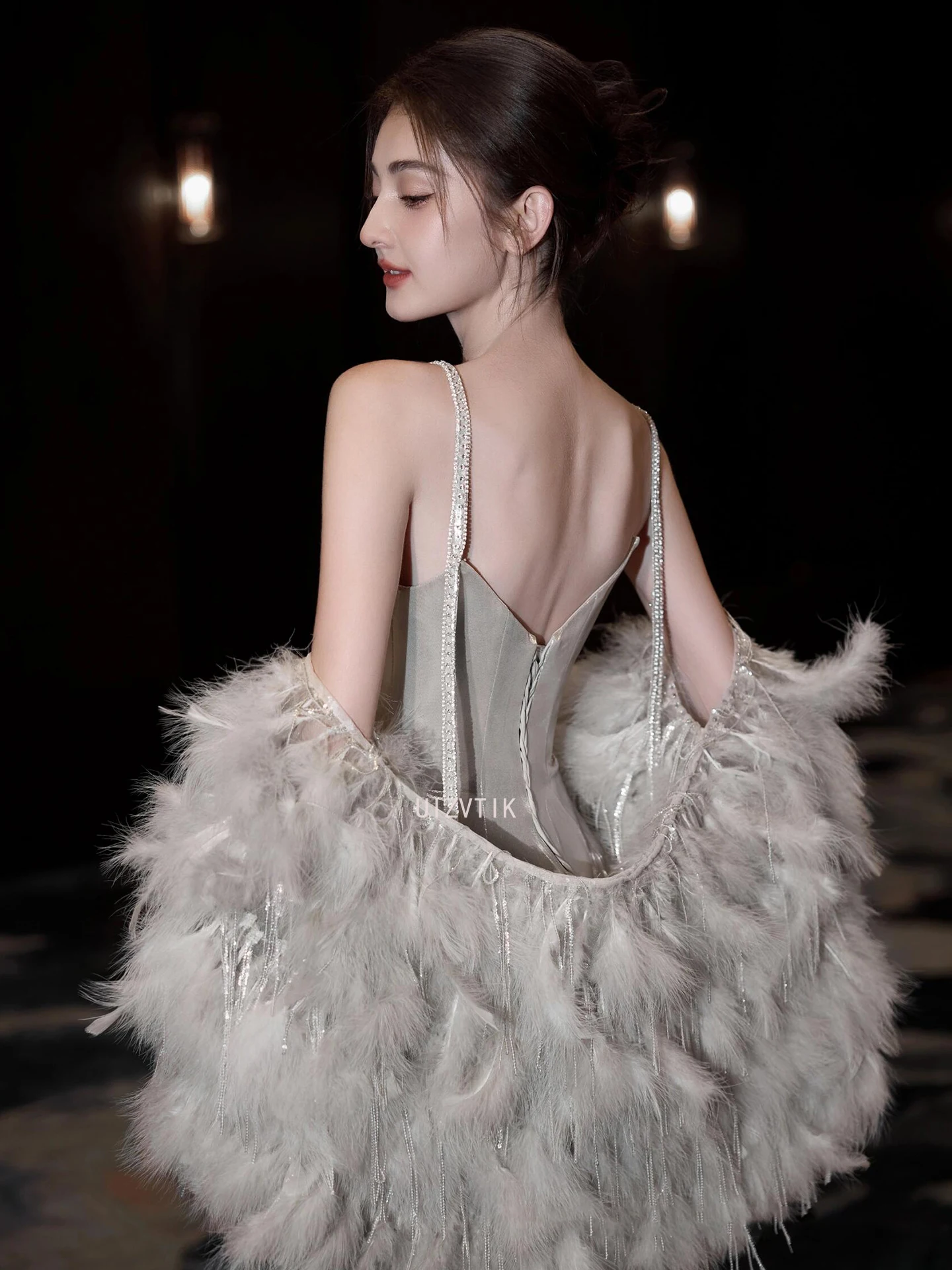 Luxus Sling Meerjungfrau Prom Kleider Weiblichen Koreanischen Stil Silber Abend Party Kleid Frauen Elegante Formale Anlass Kleider Vestidos