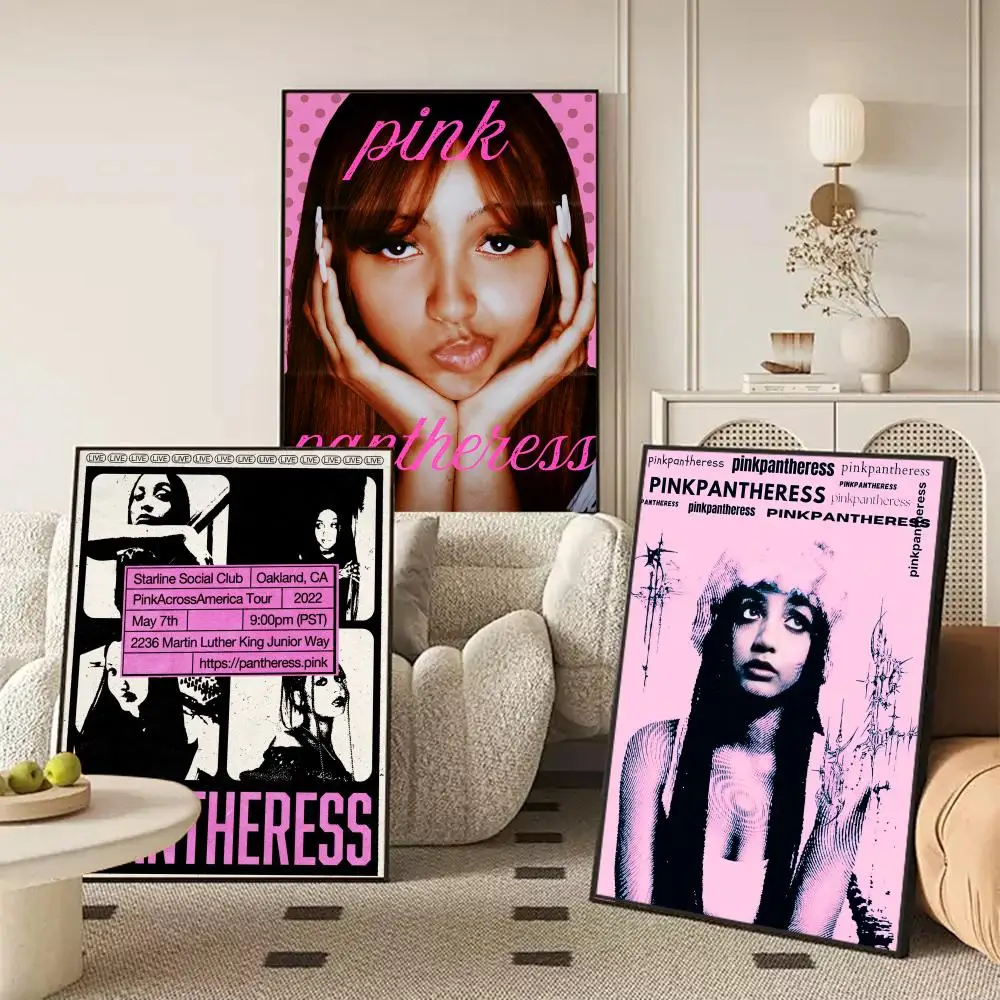 P_PinkpanthereSS ألبوم اللوحة الخط قماش الكتان ملصق جدار يطبع لغرفة المعيشة غرفة نوم مكتب ديكور المنزل