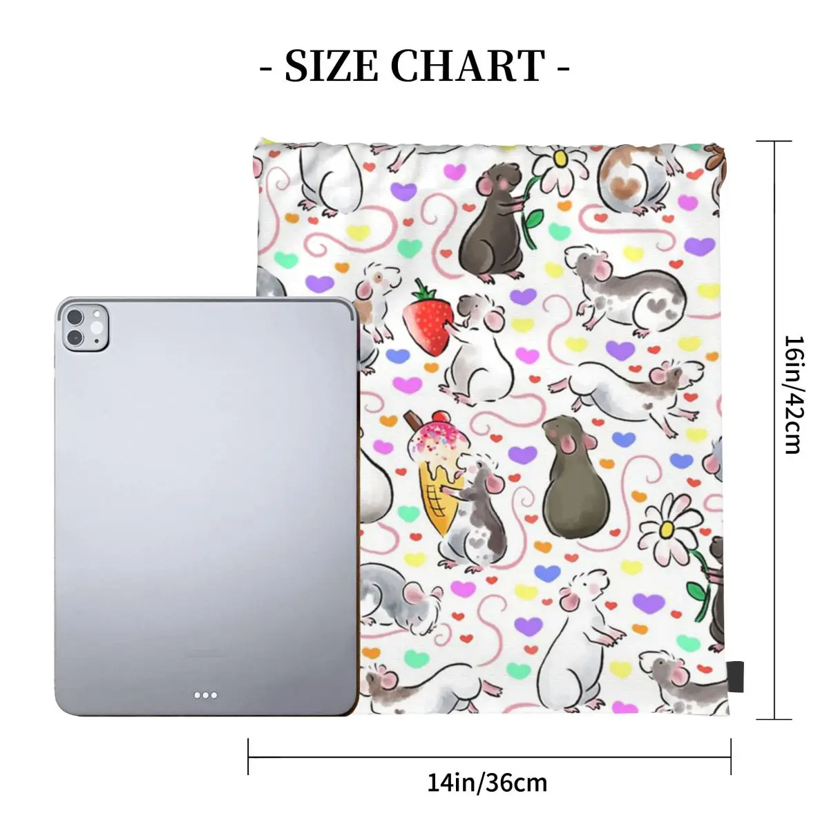 I Love Rats Backpacks Multi-function Portable Drawstring Bags Sundries Bag Book Bags For Man Woman Students