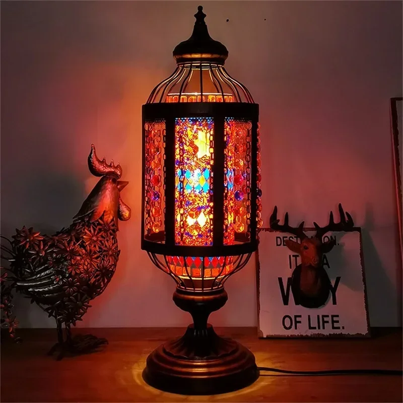 CEDRIC Retro Kaleidoscope Table Lamp Romantic Creative LED Desk Light For Home Living Bedroom Bedside