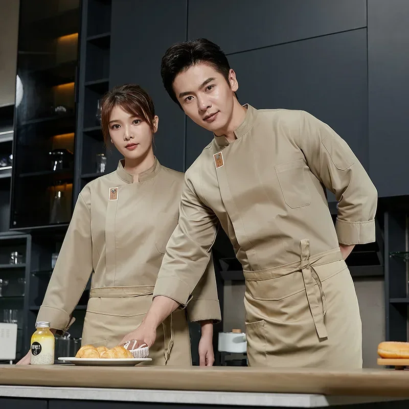 

Long Sleeved Restaurant Kitchen Uniform Chef Work Uniform Restaurant Waiter Work Uniform for Catering Chefs