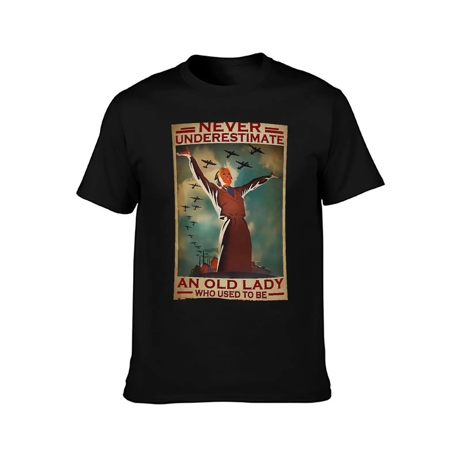 An Old Lady Who Used To Be A Flight Attendant T-Shirt man t shirts for men casual T-Shirt
