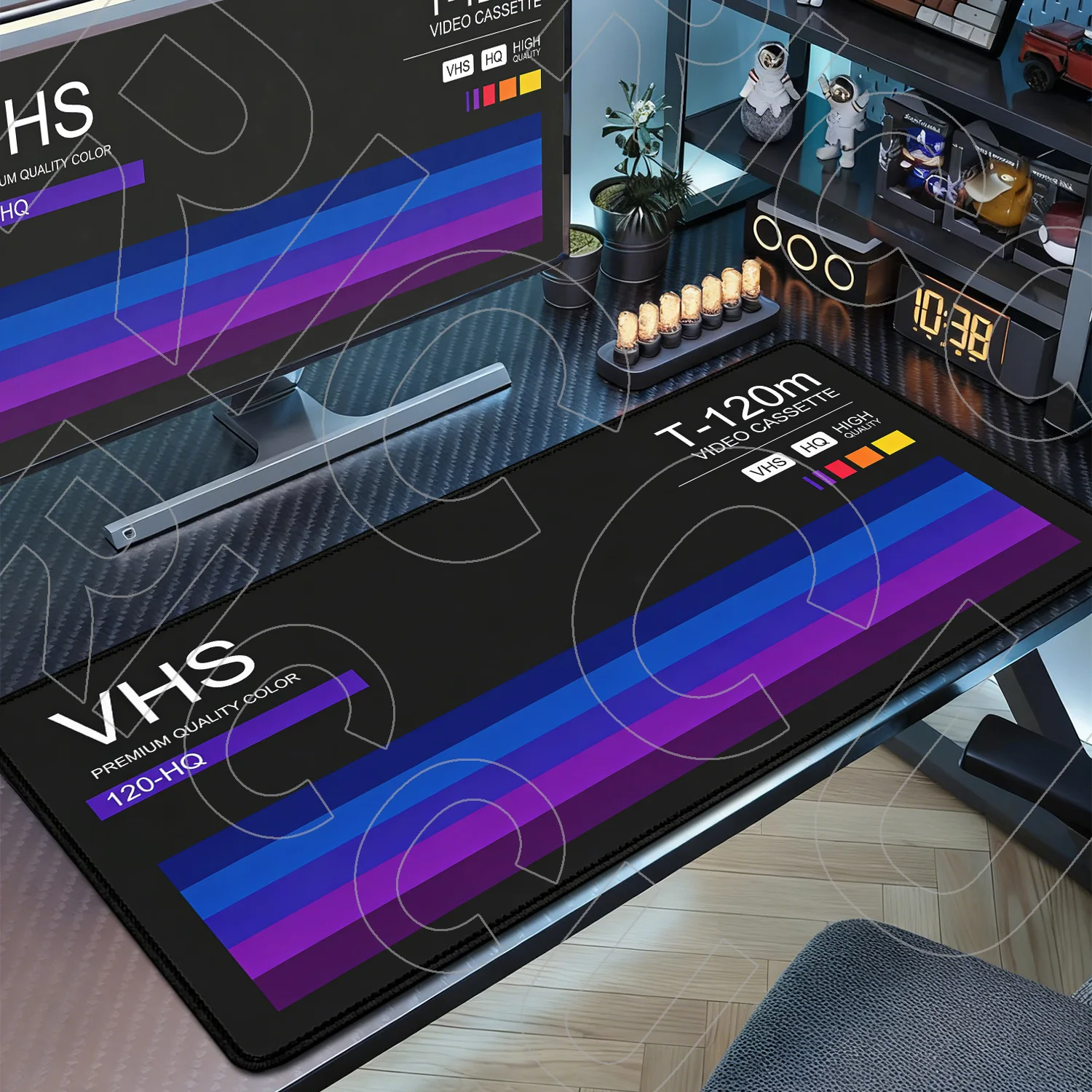 

XXL Retro VHS Style 60x30cm Mouse Pad Computer Large Size PC Mousepad Non-slip Gamer Keyboard Art Rug Expand HD Desk mat Carpet