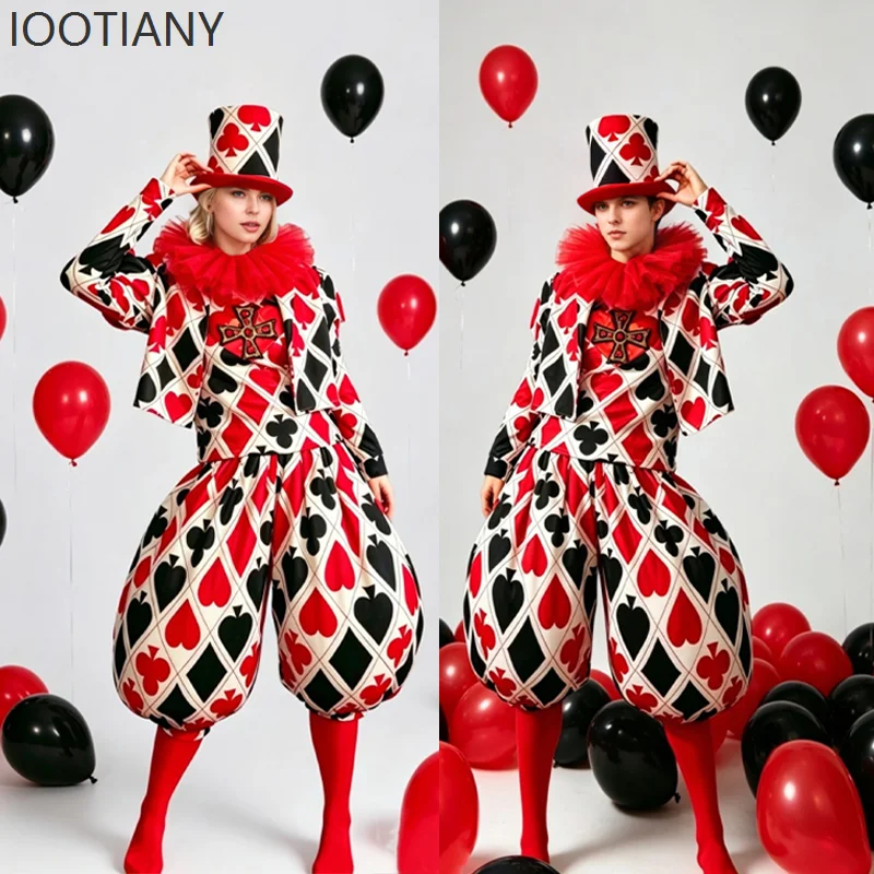 Clown-Zirkus-Club-Bühnenkostüm für Straßenparaden, hochwertige Maßanfertigung, Party- und Karnevalsoutfits – Detail 2