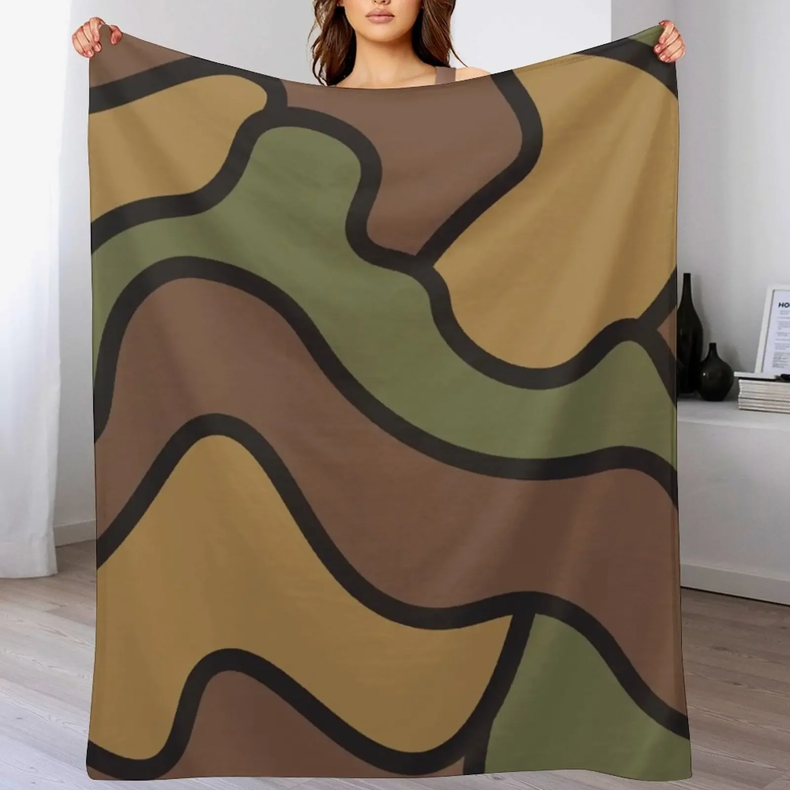 

WW1German Camouflage Throw Blanket Reusable Durable Soft Blanket for All Seasons