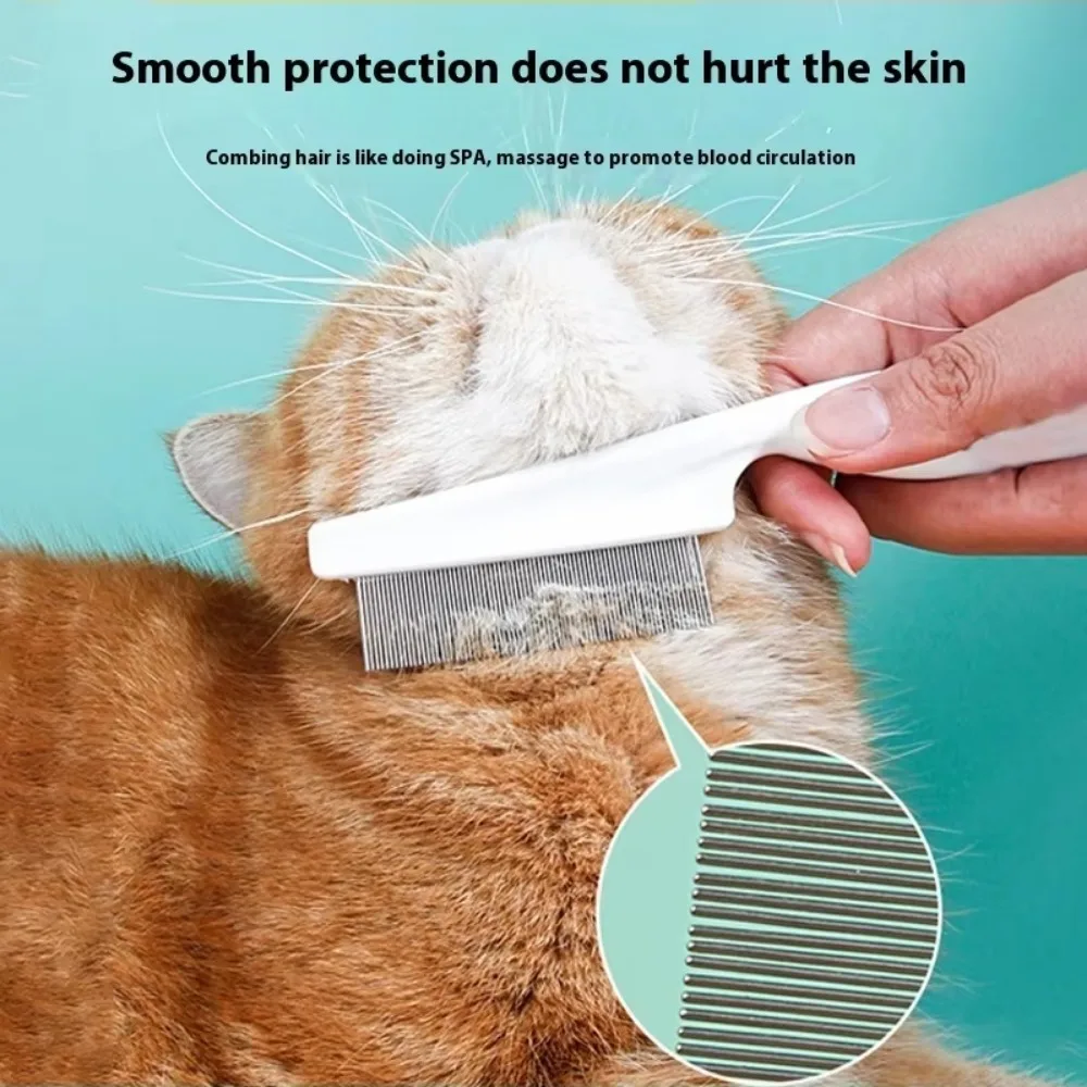 Stainless Steel Fine Tooth Comb  Puppy Cat Hair Grooming Brush Dog Flea Louse Shedding Tools Cat Dog Bath Cleaning Supplies image 3
