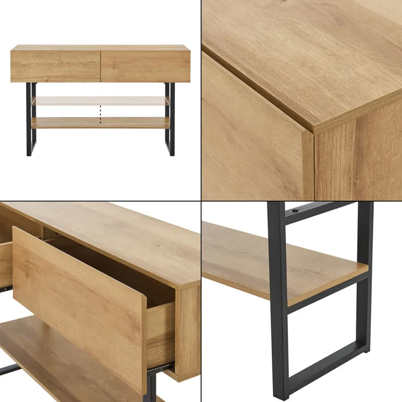 American solid wood entrance table with drawers, strip case against the wall, living room retro entrance cabinet, simple corrido