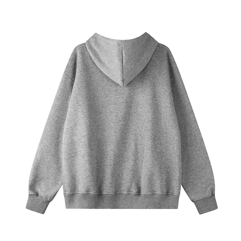 MWJLPWQ Star Sequin Embroidered Hooded Sweatshirt For Men High Street Fashion Design Unique Loose Fit Double Zipper Tops 20620