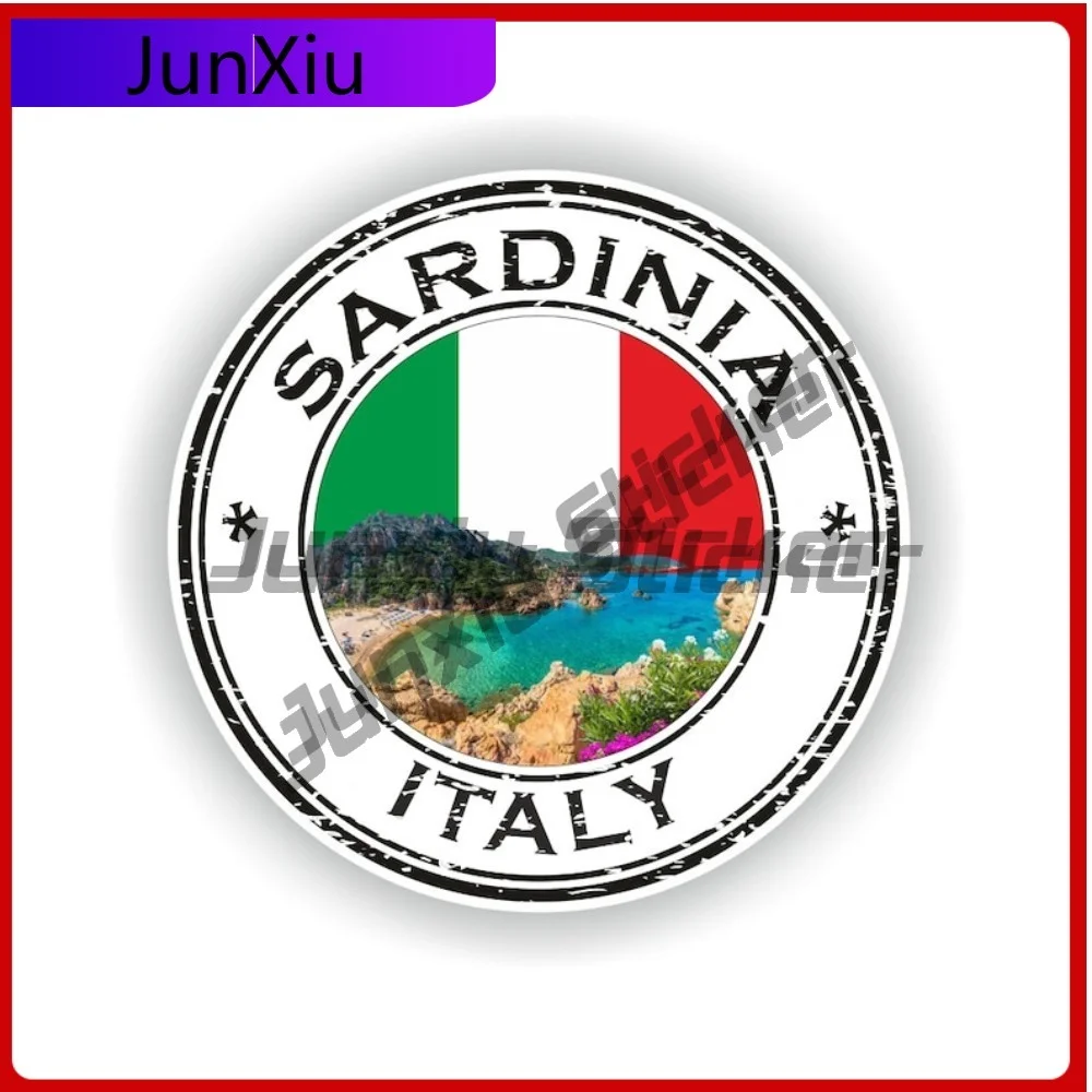 

Sardinia Italy Seal Sticker Round Flag Unique Vinyl Decal Waterproof Exterior Decor for SUV Camper Windshield Bumper Truck
