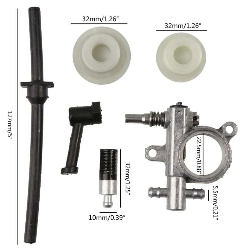 Tubo flessibile a collegamento rapido a vite senza fine Tubo filtro pompa olio durevole per accessori per motoseghe cinesi