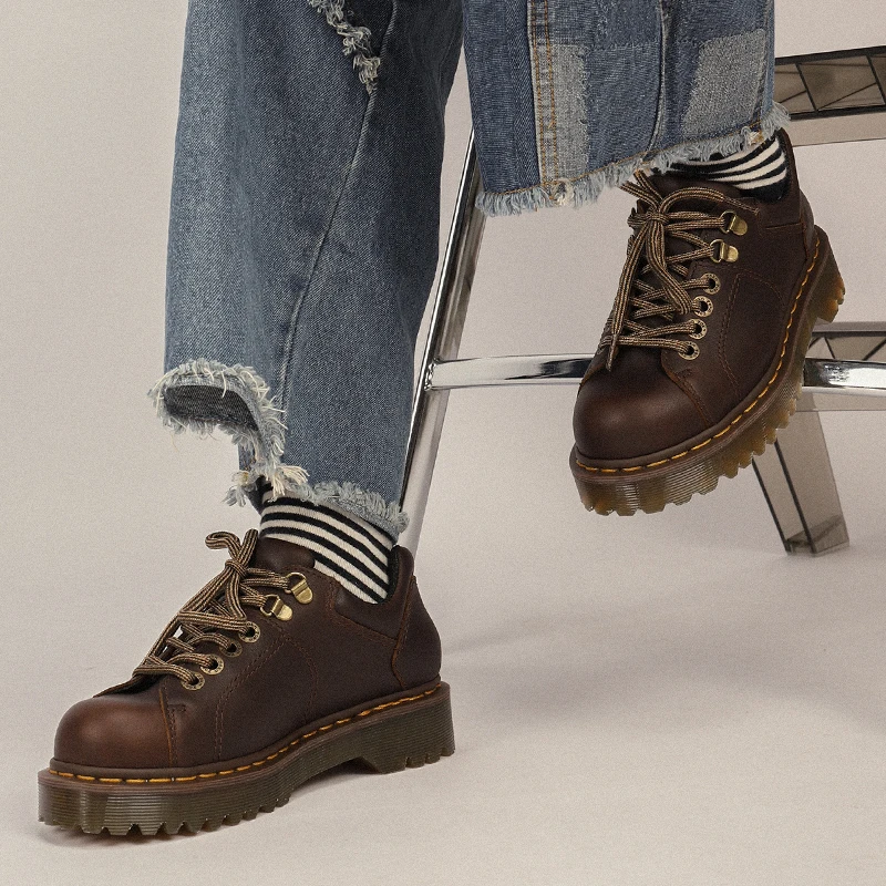 

Genuine Leather Low-top Thick-sole Women Vintage Casual Shoes Non-slip Wear-resistant Men Work Shoes