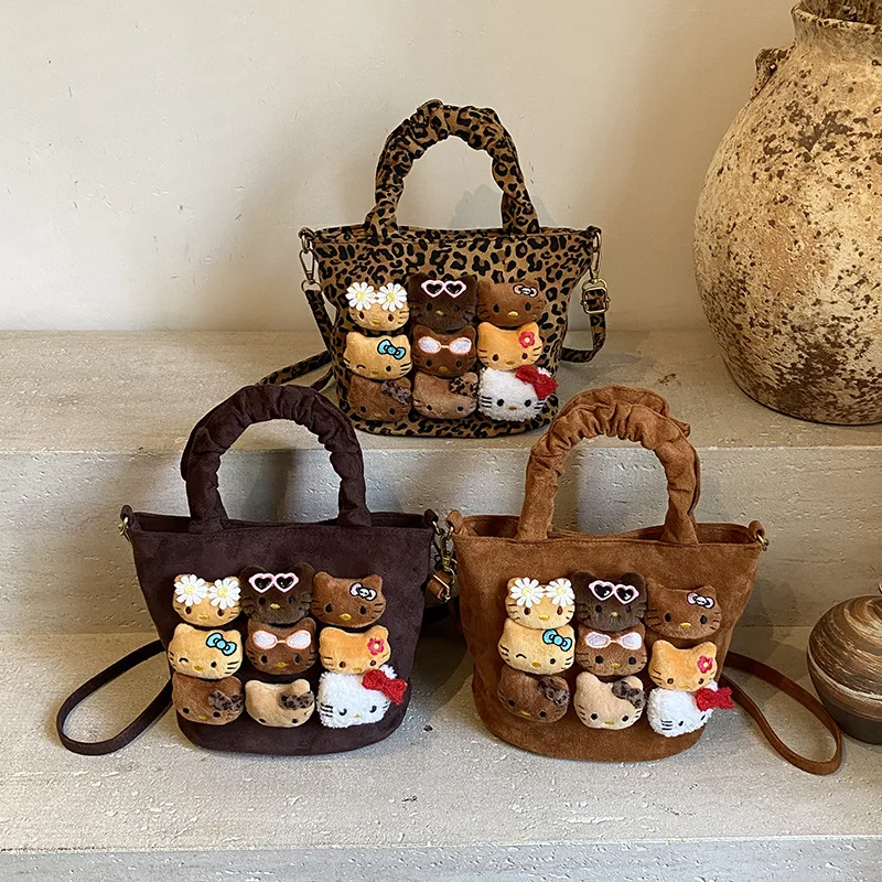 

Cute Hello Kitty Handbag Cartoon Versatile Anime Large Capacity Kt Girl Shoulder Crossbody Bag Strolling Shopping Gift Wholesale