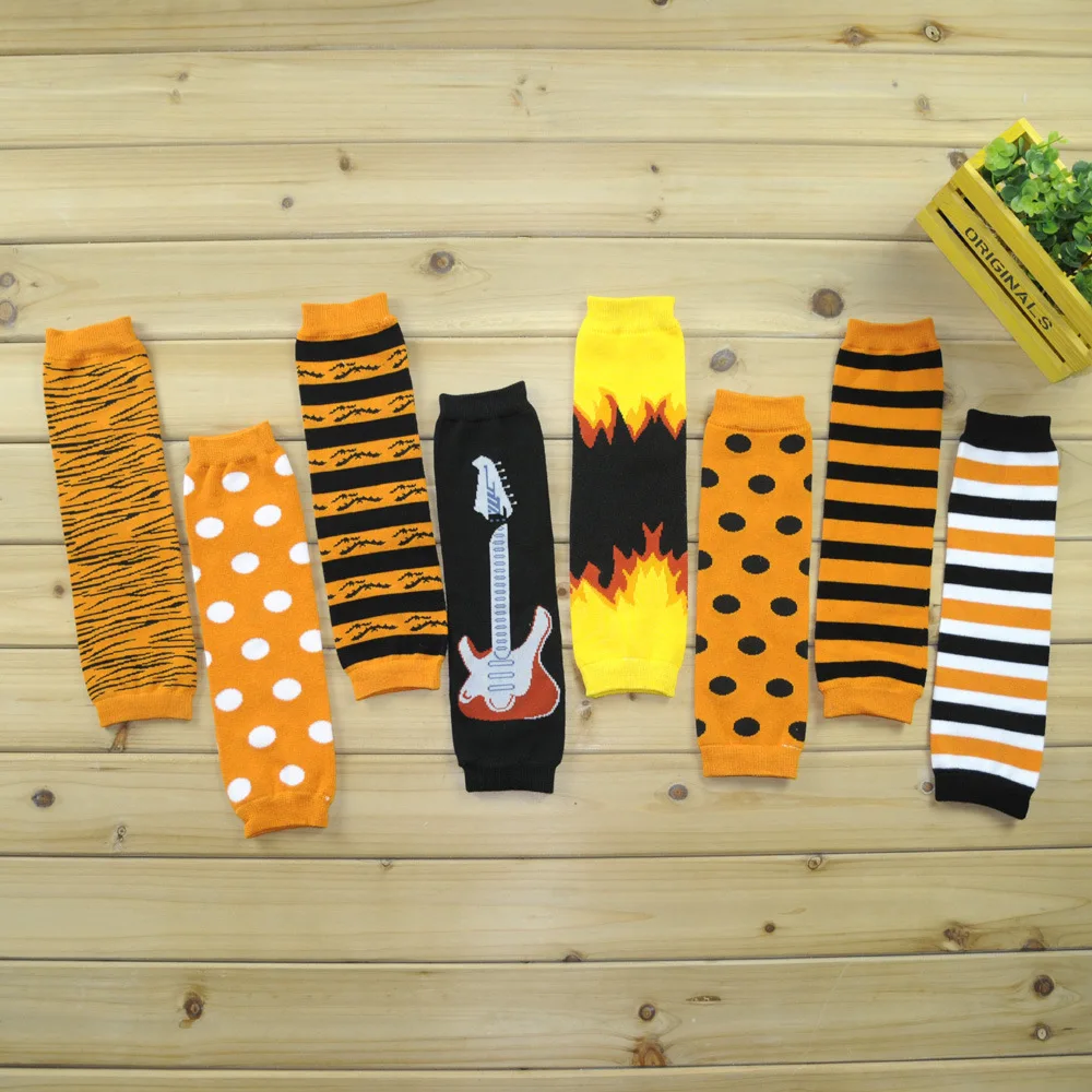 

Halloween Striped Dots Kids Sock Leg Warmer Protector Girl Legging Boy Toddlers Gaiters Beenwarmers Infant Knee Pad