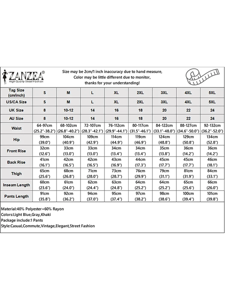 ZANZEA Mode Lange Broek Vrouwen Zakken Taps toelopende Broek 2025, Herfst Elastische Taille Pantalons Casual Solid Elegante Losse Capri