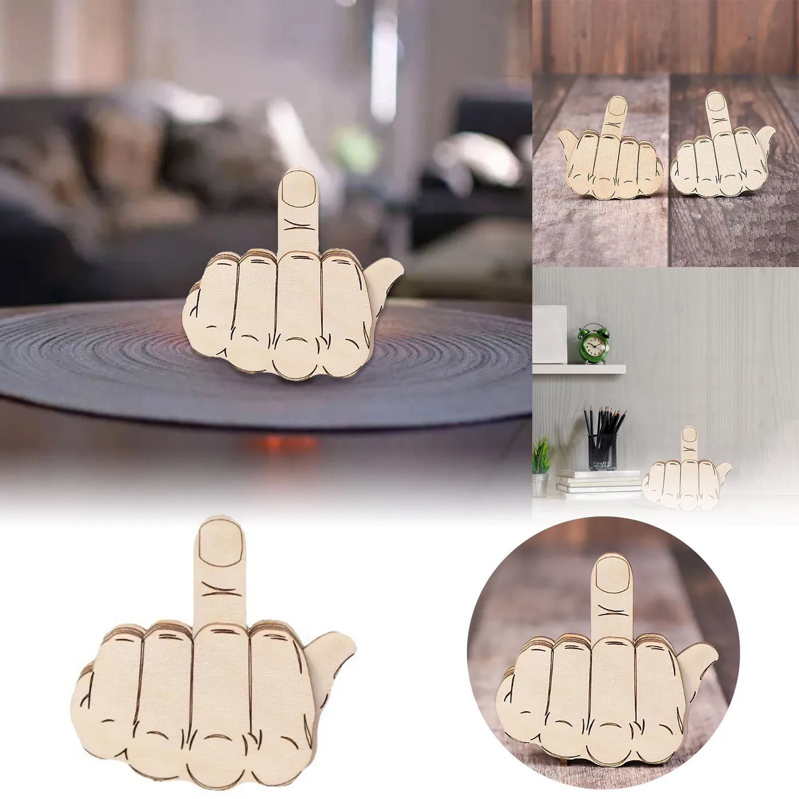 Automatic Middle Finger Funny Automatic Middle Finger Flip Middle Finger Handmade Wooden Flip Christmas Ornament Pack