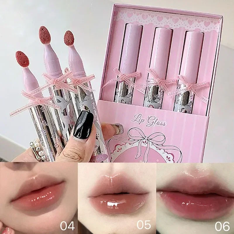 Peach Jelly Lip Glaze Non-stick Lip Tint Lasting Cosmetics Liquid Lip Moisturizing Crystal Lipstick Korean Glass Gloss Makeup