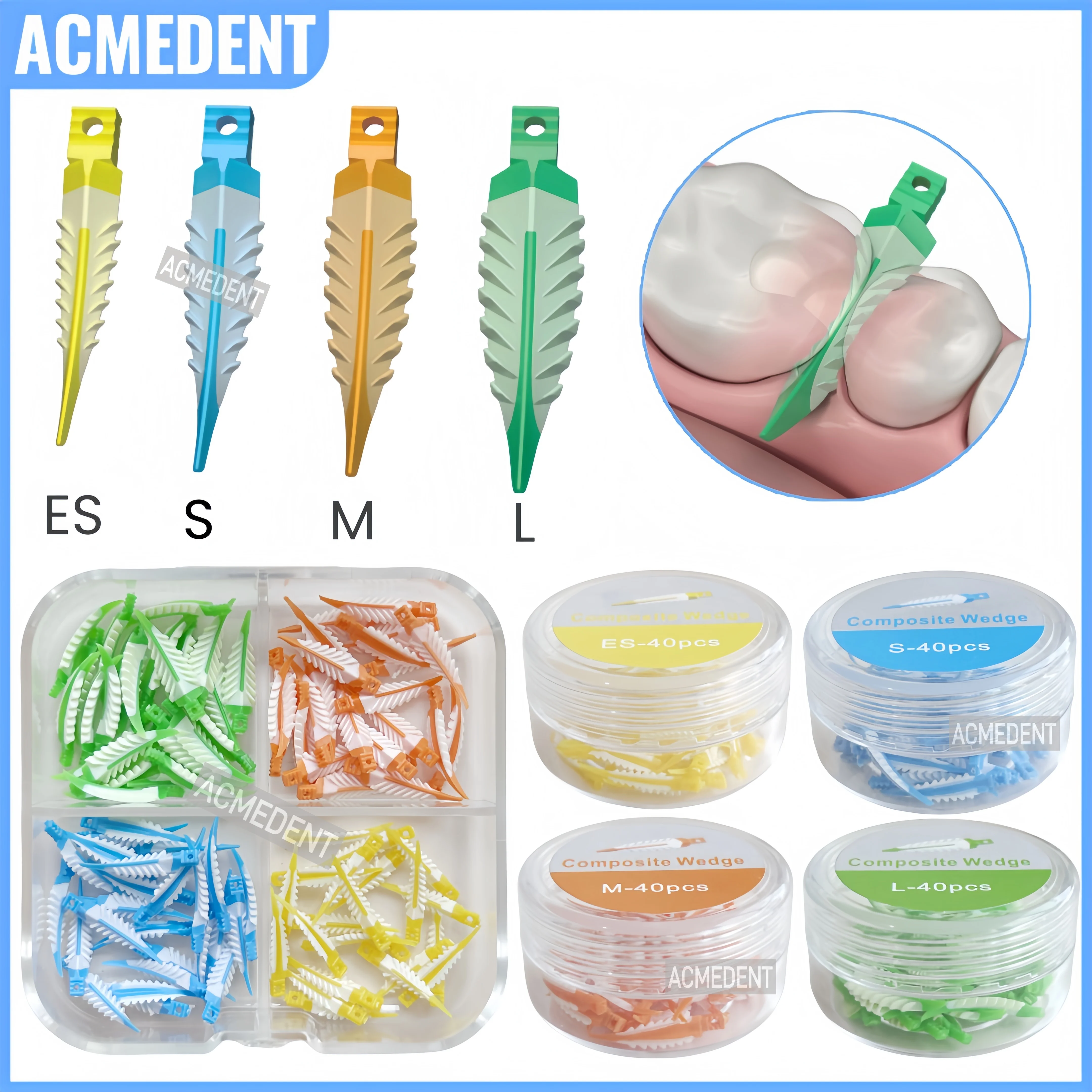 Dental Endo Composite Wedge Interdental Strata Wedges Soft Cervical Seal Diastema Matrix 270° Sealing Adaptive Tooth Restoration