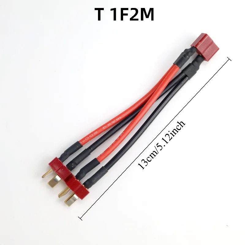 T plug Parallel Battery Connector Male/Female Cable Dual Extension Y Splitter  for RC Battery Motor 14AWG Silicone Wire