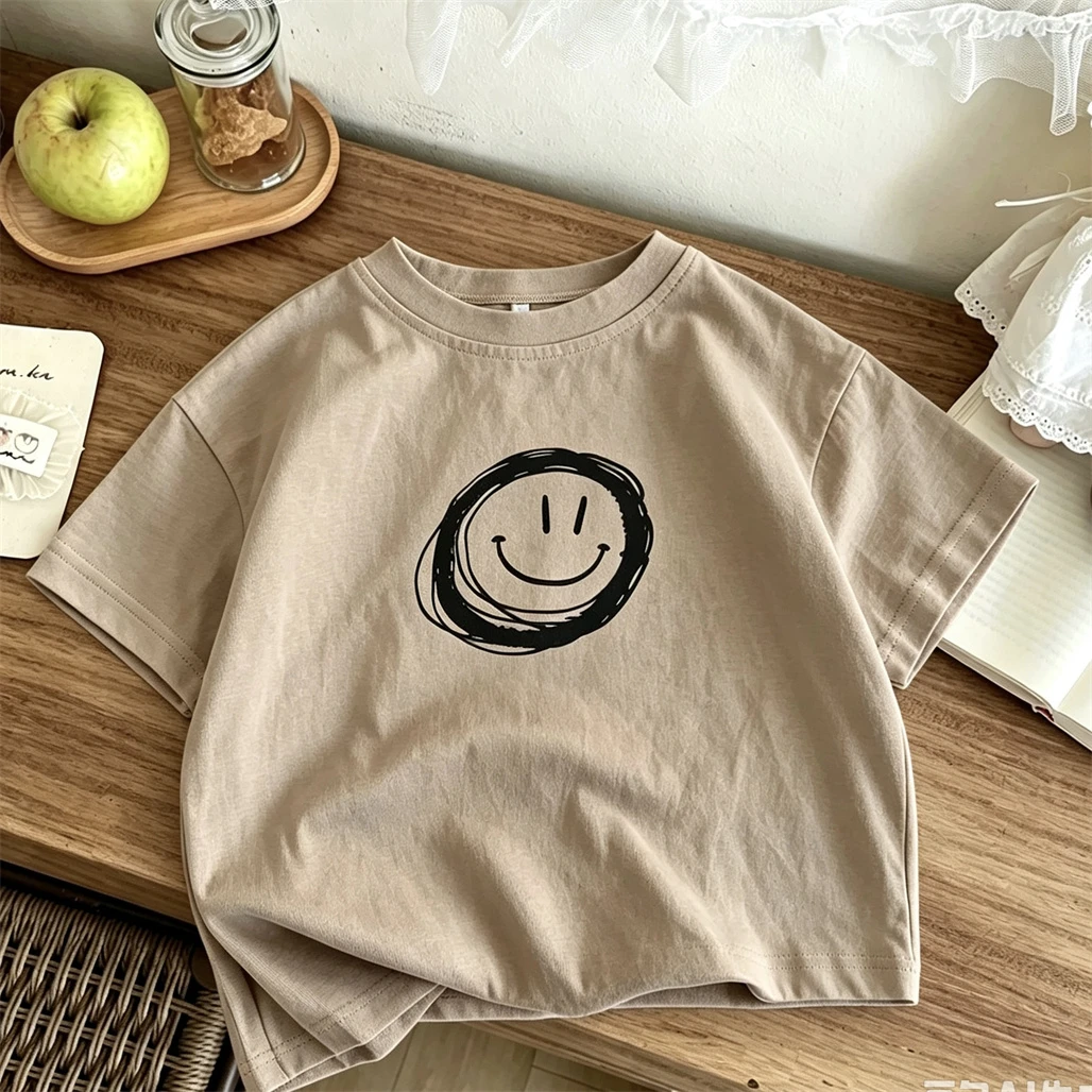 Lovely Tees 2027 Spring Summer Clothes Baby Round Neck Tshirt Simple Versatile Base Shirt Toddler New Style Short-sleevd Tops