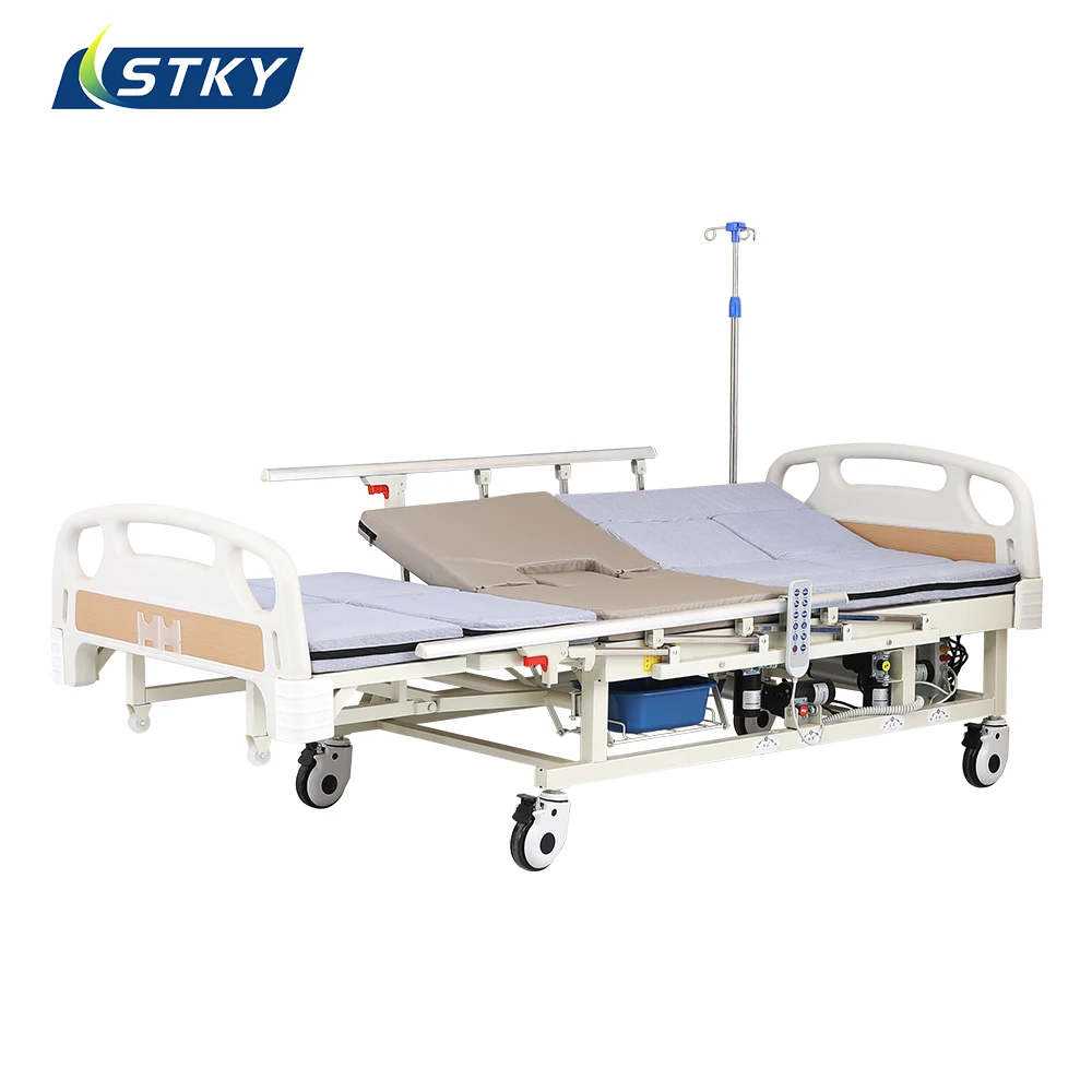 أفضل بيع الساقين رفع المسنين الرعاية الصحية سرير طبي قابل للتعديل سرير التمريض المستشفى مع المرحاض للمرضى #3