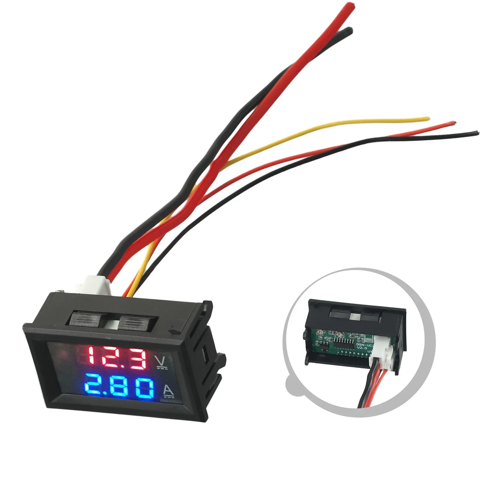 1pc Red Blue DC 0-100V 10A/50A/100A Digital Voltmeter Ammeter Dual Display Voltage Detector Current Meter Panel Amp Volt Gauge