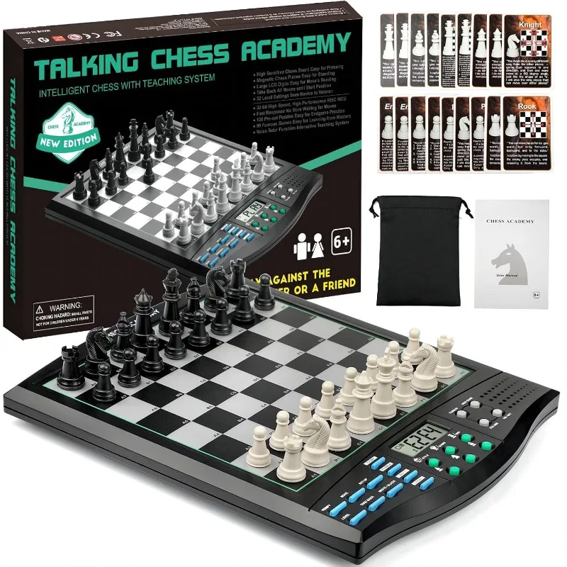 

Electronic Chess Set,Magnetic Computer Chess Game ,Interactive Teaching System for Beginners,Advanced AI for Improving Players