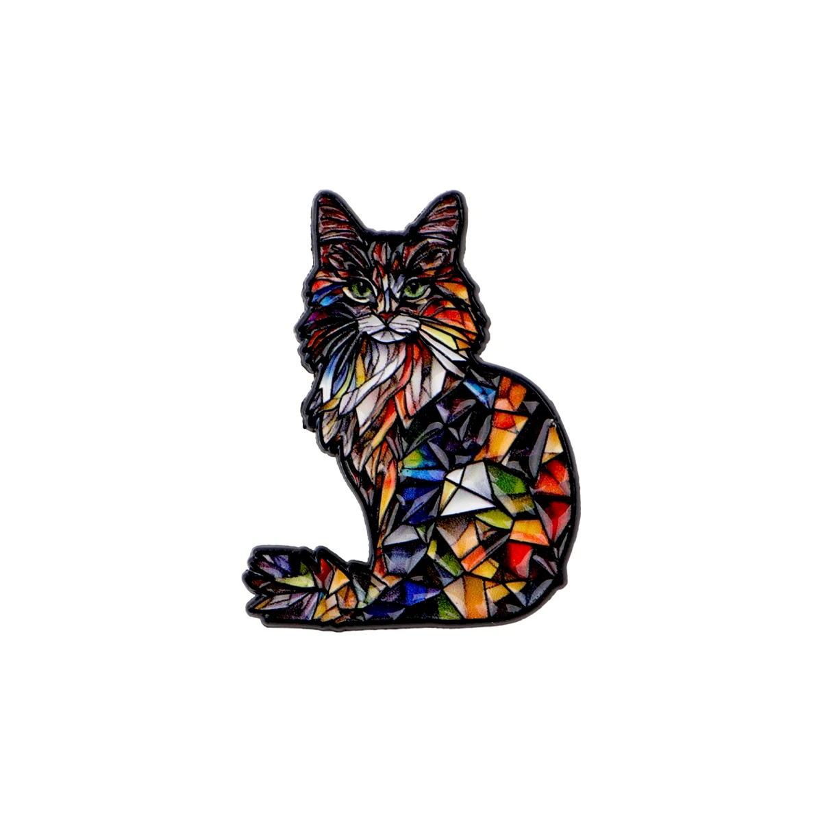 Vintage Style Splicing Patterns Enamel Pin Cat Fox Lapel Pins for Backpacks Clothes Crow Badges Brooch Jewelry Gifts for Friends