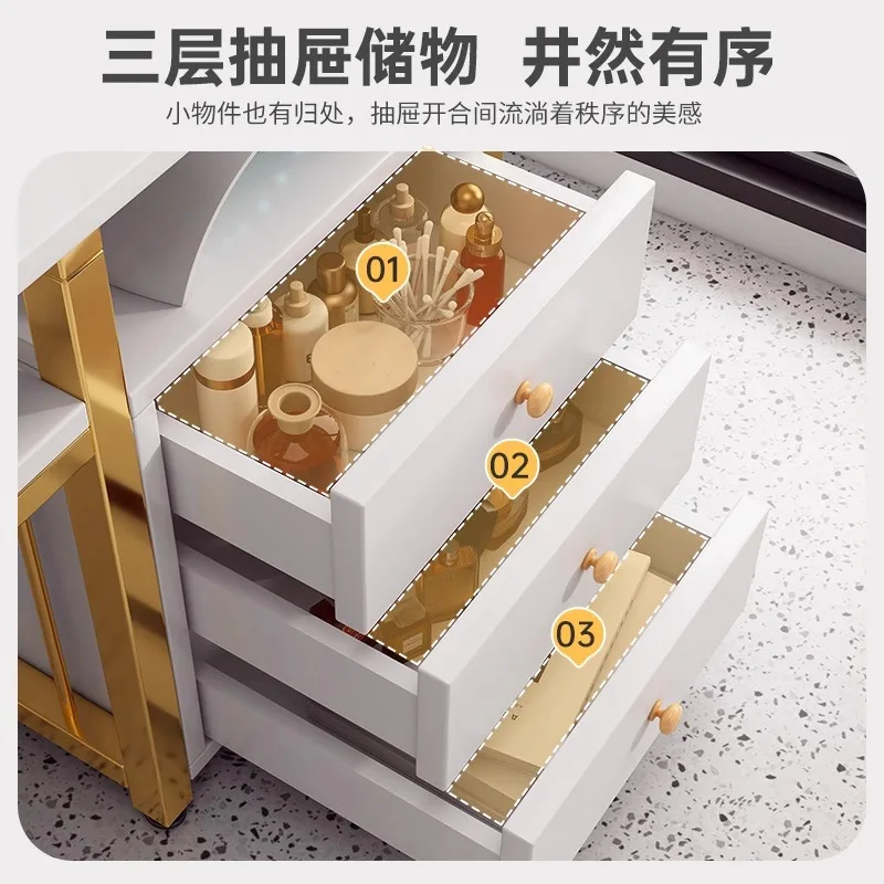 Table Light Luxury Cream Style Nail Art and Chair Set Single Double Simple