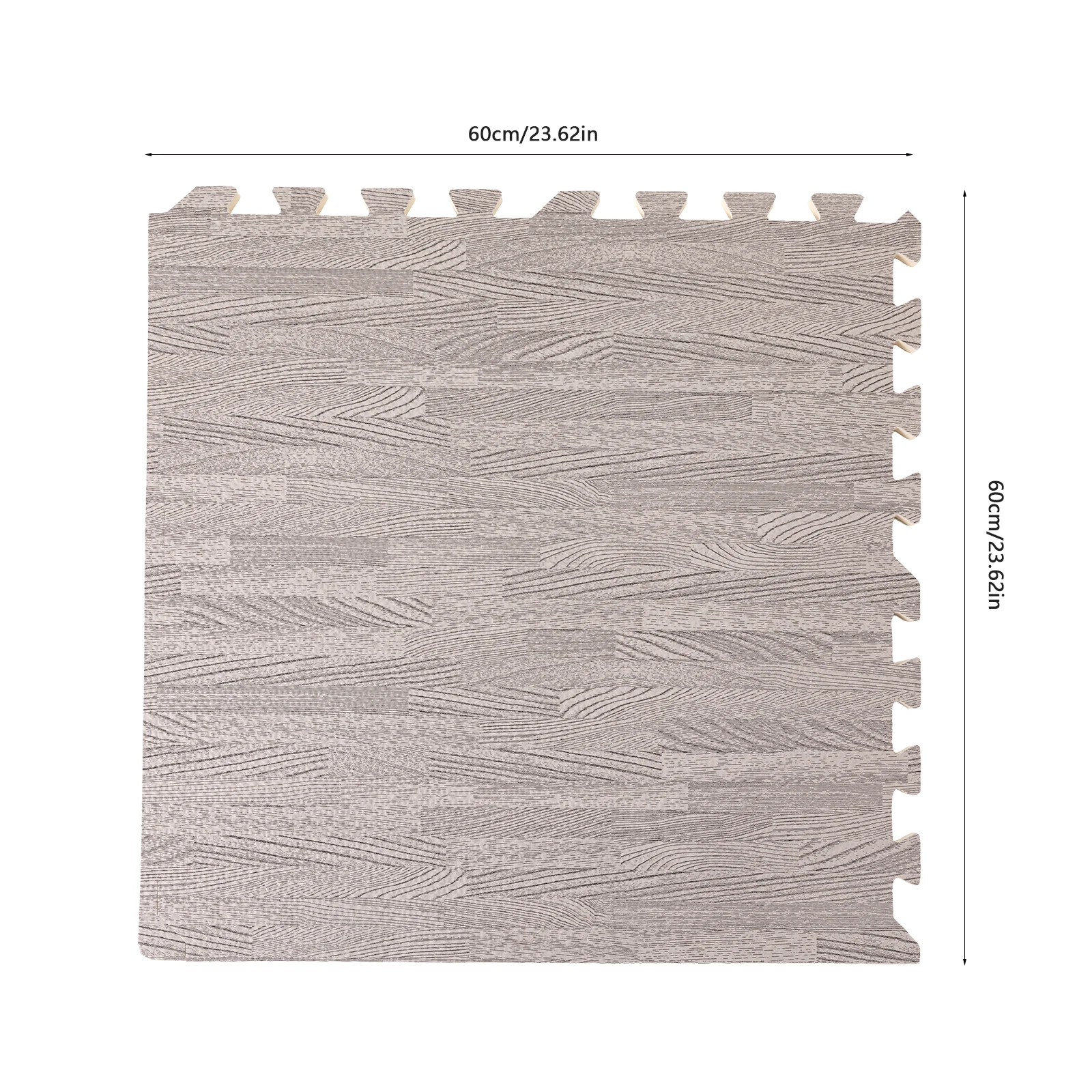 Olig, Carreaux de Mousse Imprimés en Bois Hybride PE, Polymères de Mousse Patchwork, Optique Mars Optique, Gris