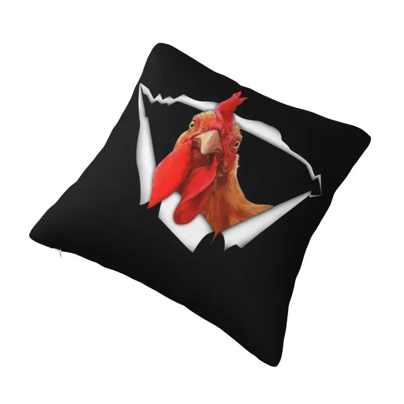 Custom Cartoon Rooster Animal Funny Chicken Pillow Case 45x45cm Chair Cushion Cover Square Pillowcase