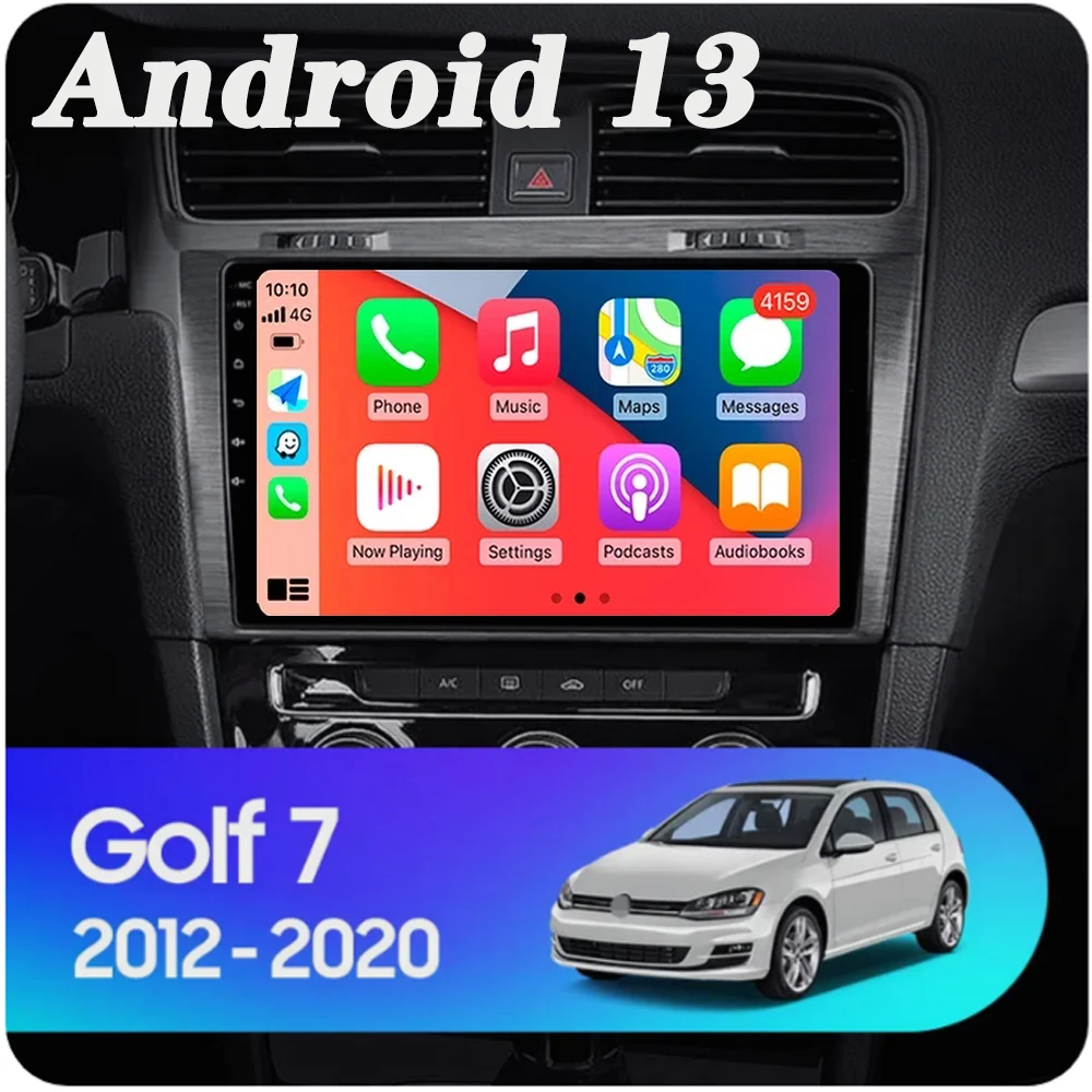 Android 14 Car Radio For Volkswagen VW Golf 7 VII GOLF MK7 GTI R 2012-2020 Carplay Android Radio Car Stereo Multimedia Player BT