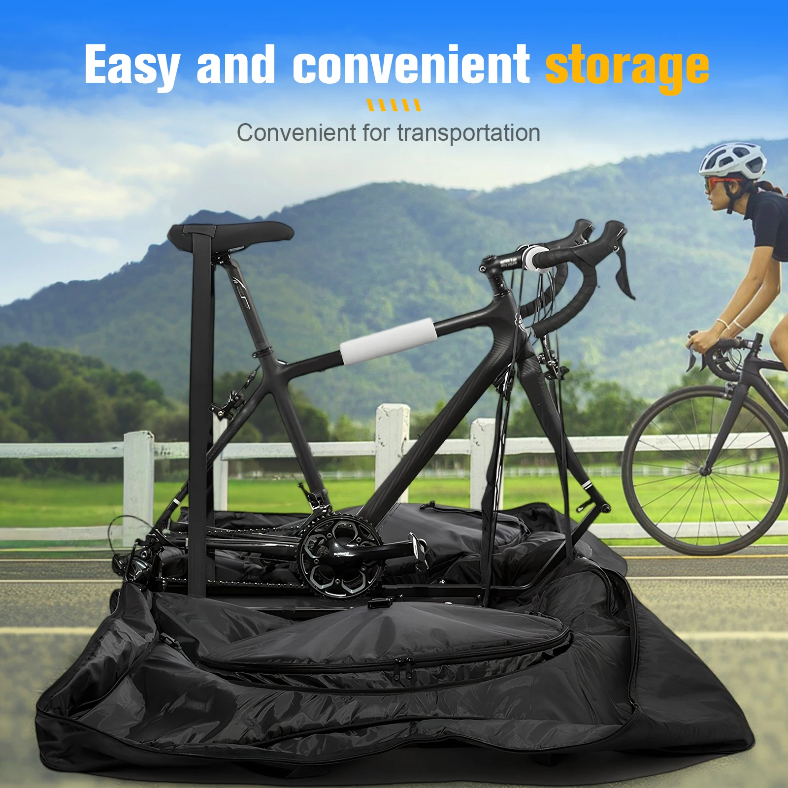 

Bicycle Package Bag with Wheels Bike Carry Bag Fits Road & TT Bikes