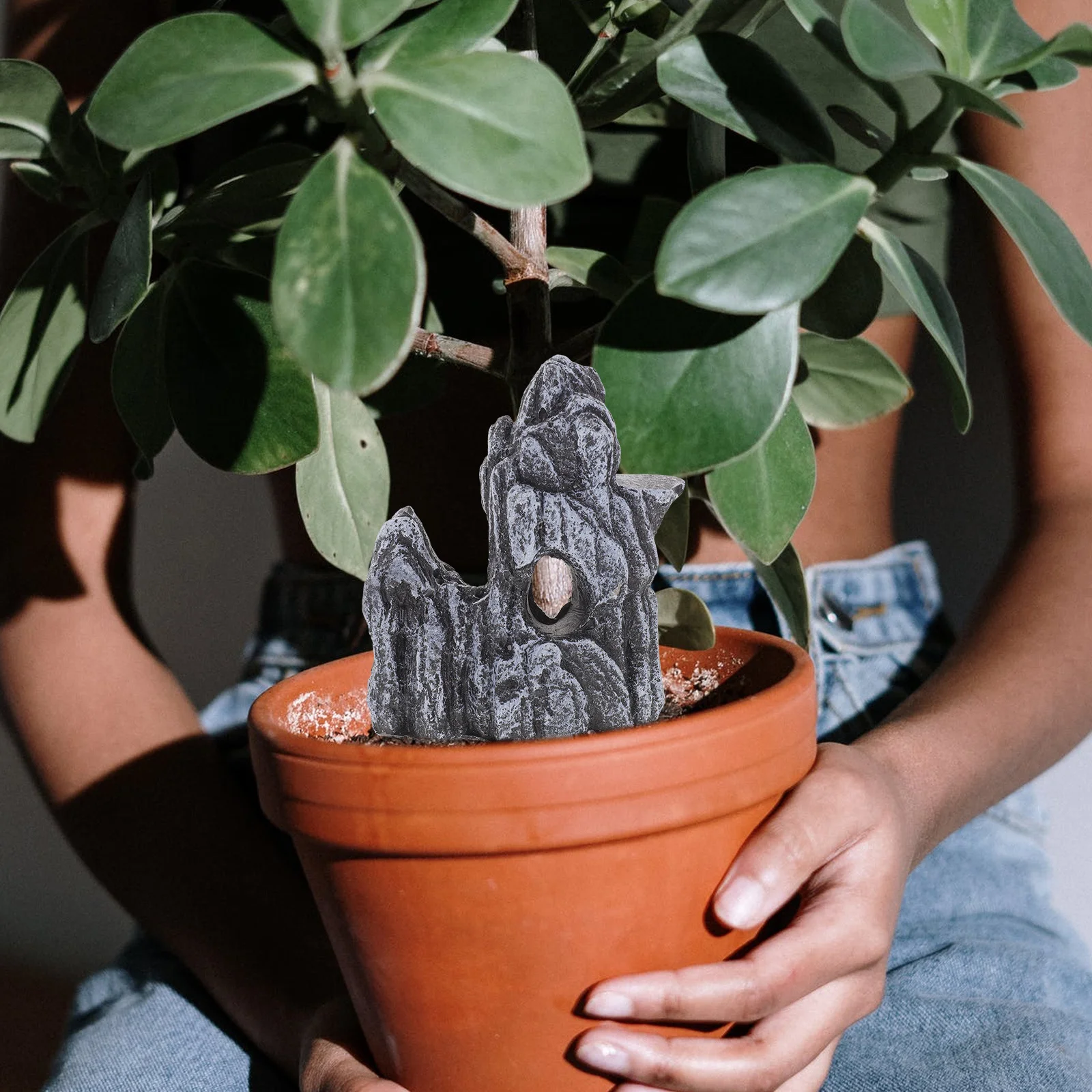 

Mini Bonsai Rockery Durable Composite Cement Ornament Micro Landscape Decoration Home Hotel Office Tea Room Sand Table Zen