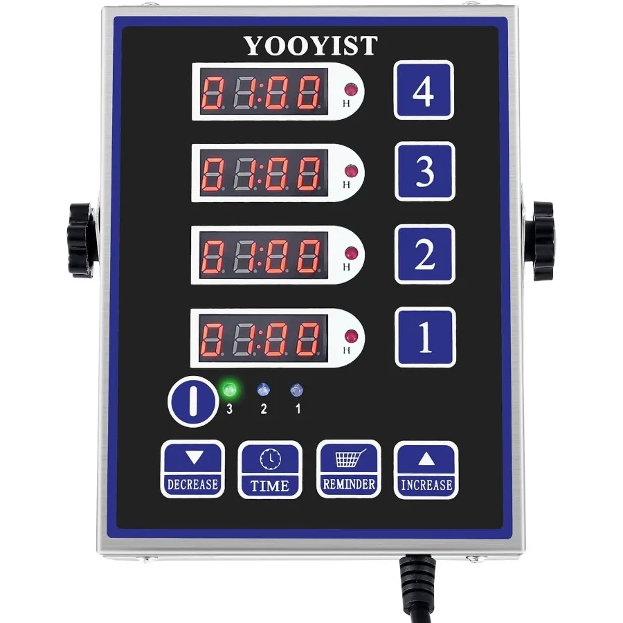 

4-канальный коммерческий кухонный таймер со светодиодным цифровым дисплеем из нержавеющей стали для ресторана и домашней кулинарии, громкое напоминание о будильнике