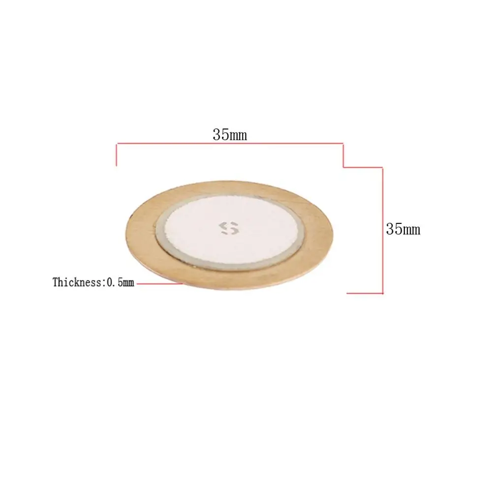 

10 pcs Piezo Elements Copper Sheets for Acoustic Instrument Pickups Boxes Mics 35mm Brass Plate Ceramic Disc Gasket