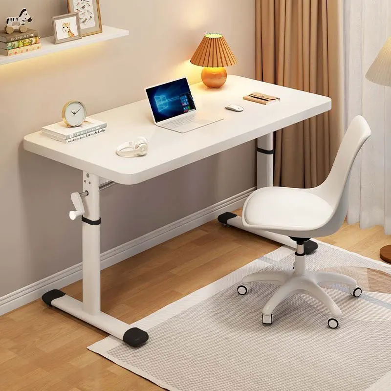 Children's manual liftable study table Home standing computer desk Writing table Hand crank Student simple office desk