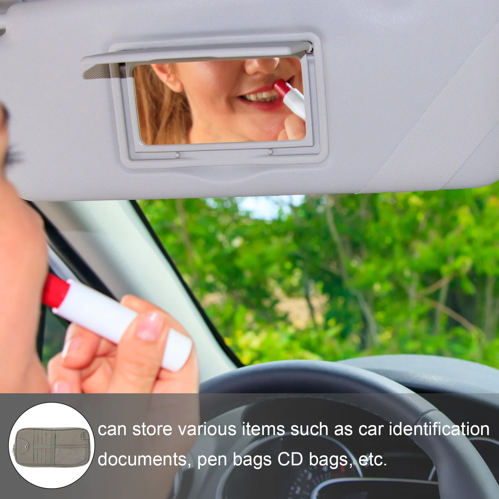 

Pu Car Organizer Sun Visor Storage Compact Lightweight For Car Interior Visor Accessories Document Card Holder