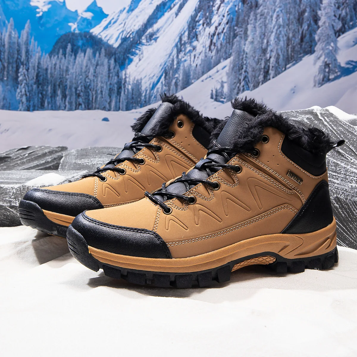 Classic brand winter warm men's hiking shoes, designer style, large size, top quality hiking and outdoor shoes.